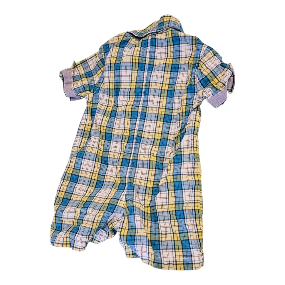 Nautica Child's Size 6-9 Multicolor Short Sleeve Plaid Bodysuit